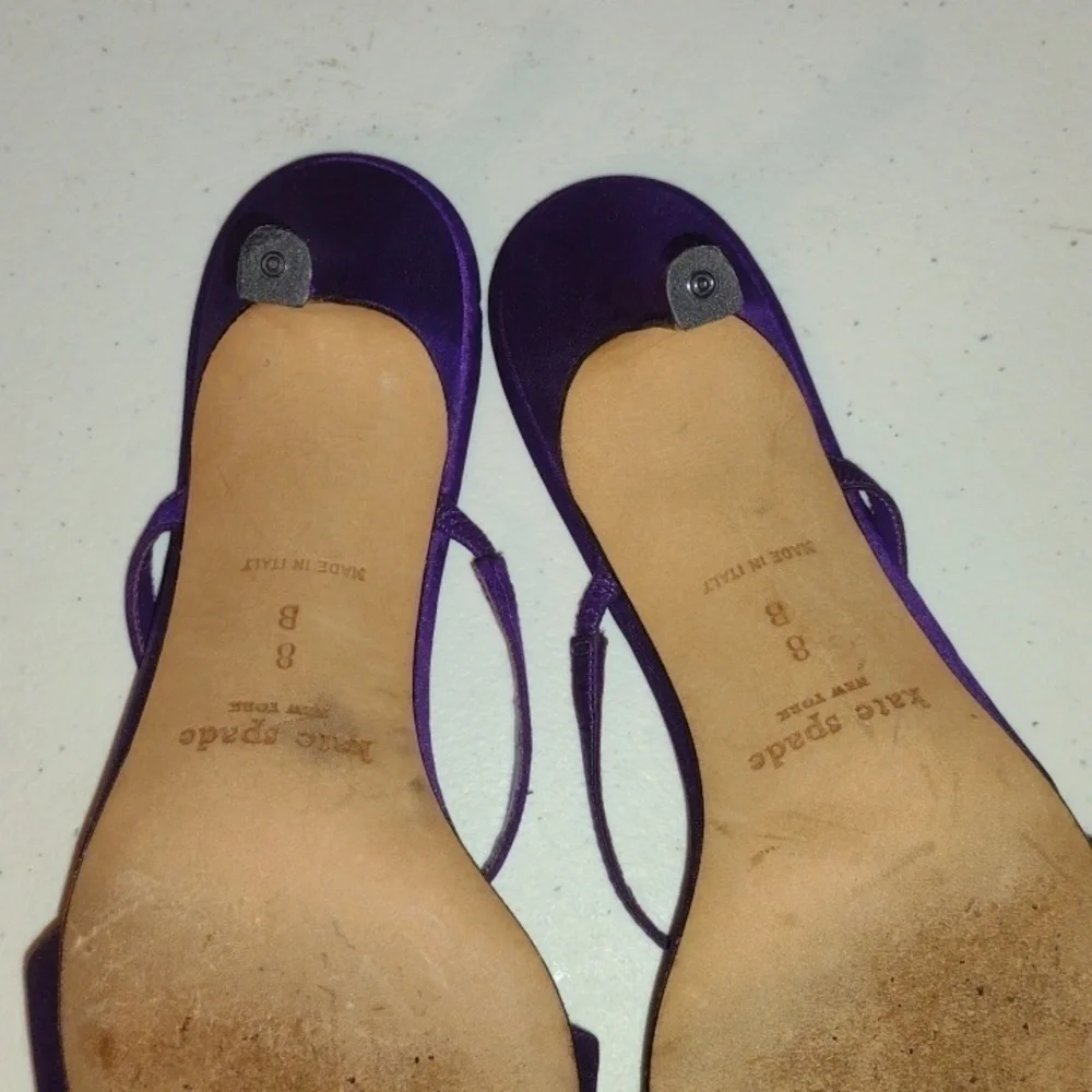 Kate Spade purple strappy heel slip-ons size 8